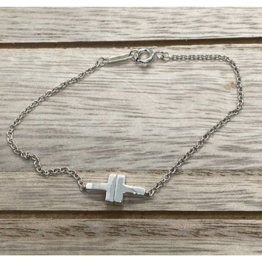 Tiffany & Co Sterling Silver 925 Double T Bracelet